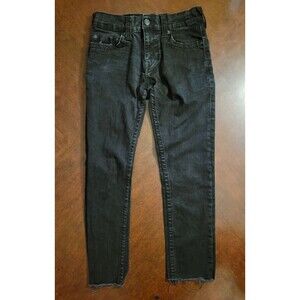 True Religion World Tour Geno Black Denim Jeans Relaxed Slim Straight - Size 28